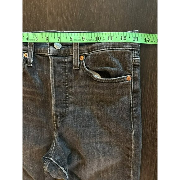 Levi's Wedgie Skinny Black Button Fly Cropped Jeans Size 27 - Picture 8 of 10